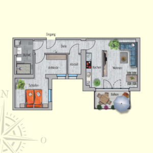 2 Zimmer Mietwohnung Deimos