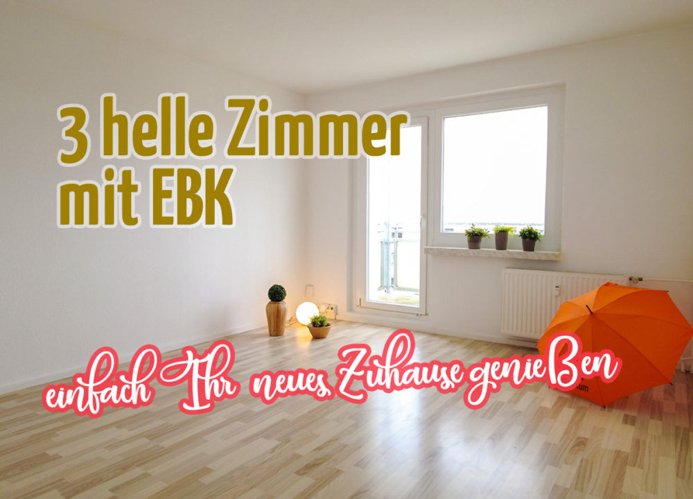 3 helle Zimmer mit EBK