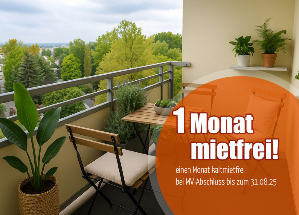 einen Monat kaltmietfrei bei MV-Abschluss bis zum 31.08.25