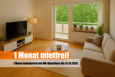 einen Monat kaltmietfrei bei MV-Abschluss bis zum 31.10.25