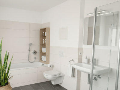 Bad mit Dusche und Wanne (Einrichtung visualisiert)