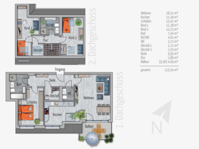Grundriss Maisonette-Wohnung